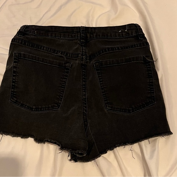 Summer Dark Black Washed High Waisted Ripped Distressed Shorts - Picture 3 of 3